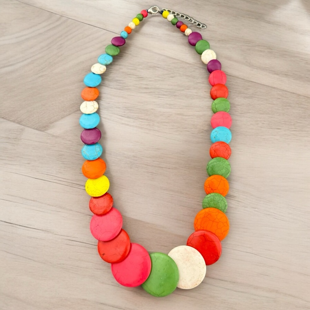 Multicolor Colorblock Polyresin Statement Piece N… - image 8